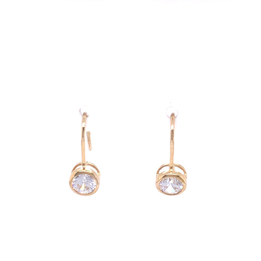 9ct Yellow Gold CZ Drop Earrings