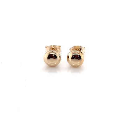 9ct Gold 5mm Button Stud Earrings GE1081