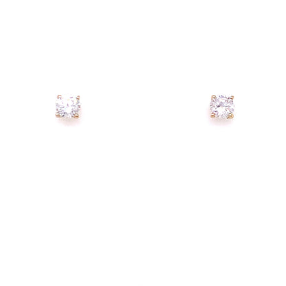 9ct Gold 4mm CZ 4-Claw Stud Earrings GEZ786