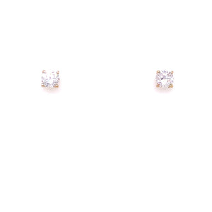 9ct Gold 4mm CZ 4-Claw Stud Earrings