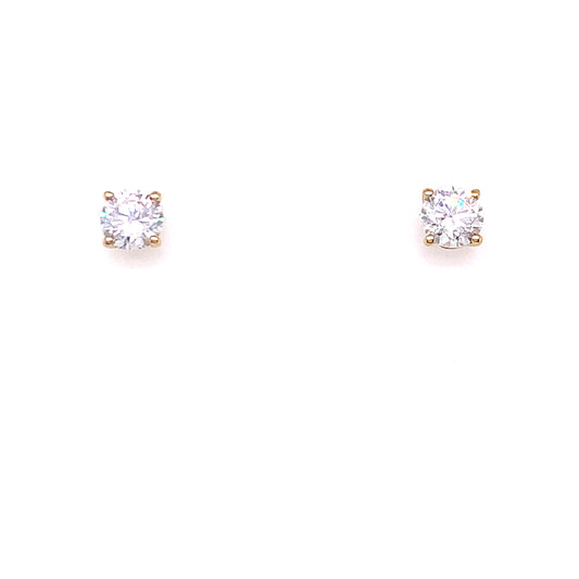 9ct Gold 5mm CZ 4-Claw Stud Earrings GEZ711