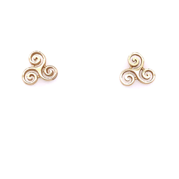 9ct Gold Celtic Swirl Stud Earrings