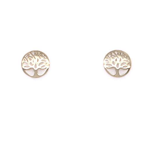 9ct Gold Tree of Life Stud Earrings GE880