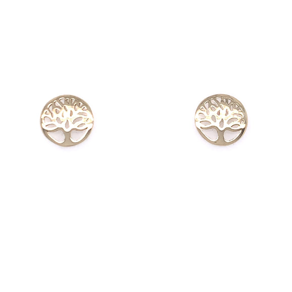 9ct Gold Tree of Life Stud Earrings GE880