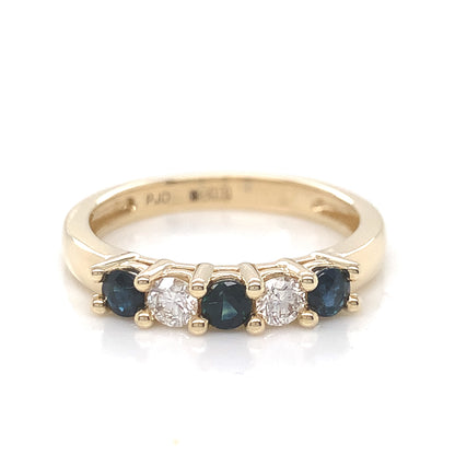 9ct Gold Sapphire & Diamond Eternity Ring