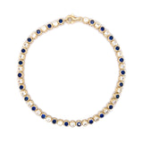 9ct Gold Sapphire CZ Tennis Bracelet