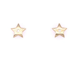 9ct Gold Star CZ Stud Earrings