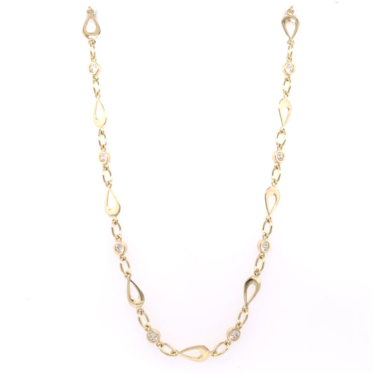 9ct Gold Open Teardrop CZ Necklet