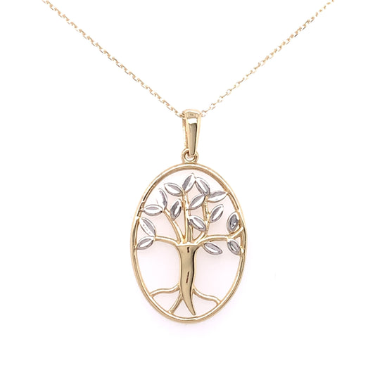 9ct Gold Oval Tree of Life Pendant GP568