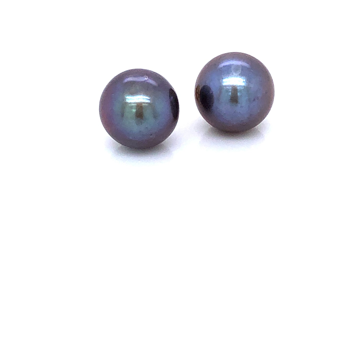 Peacock Freshwater Pearl 8.5-9mm 14ct Gold Stud Earrings