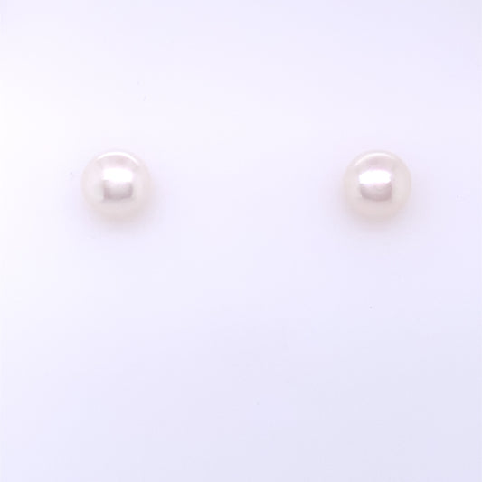 Freshwater Bouton Pearl 6.5-7mm 9ct Gold Stud Earrings GEP350