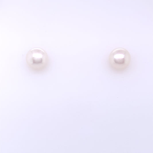 Freshwater Bouton Pearl 6.5-7mm 9ct Gold Stud Earrings GEP368