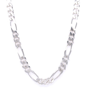 Sterling Silver Unisex 22 inch Chunky Figaro Chain