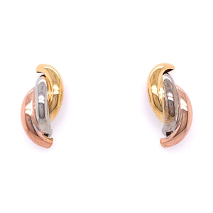 9ct Gold Three-colour Twist Stud Earrings GE914