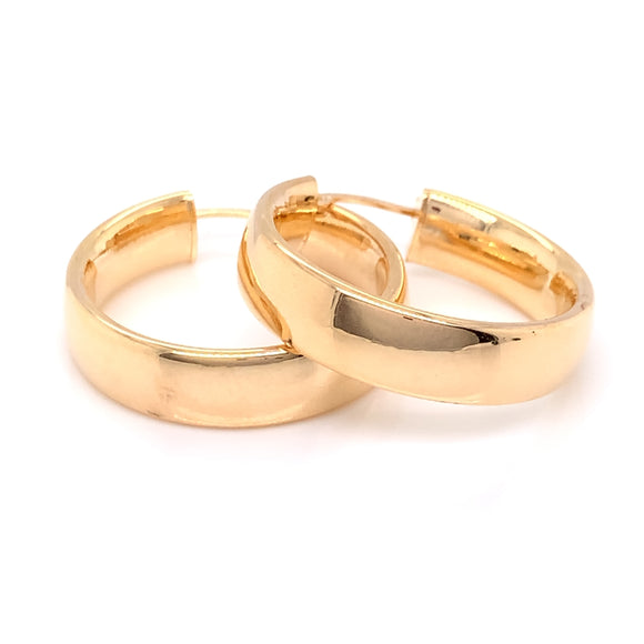 9ct Gold Wedding Band Hoop Earrings GE941
