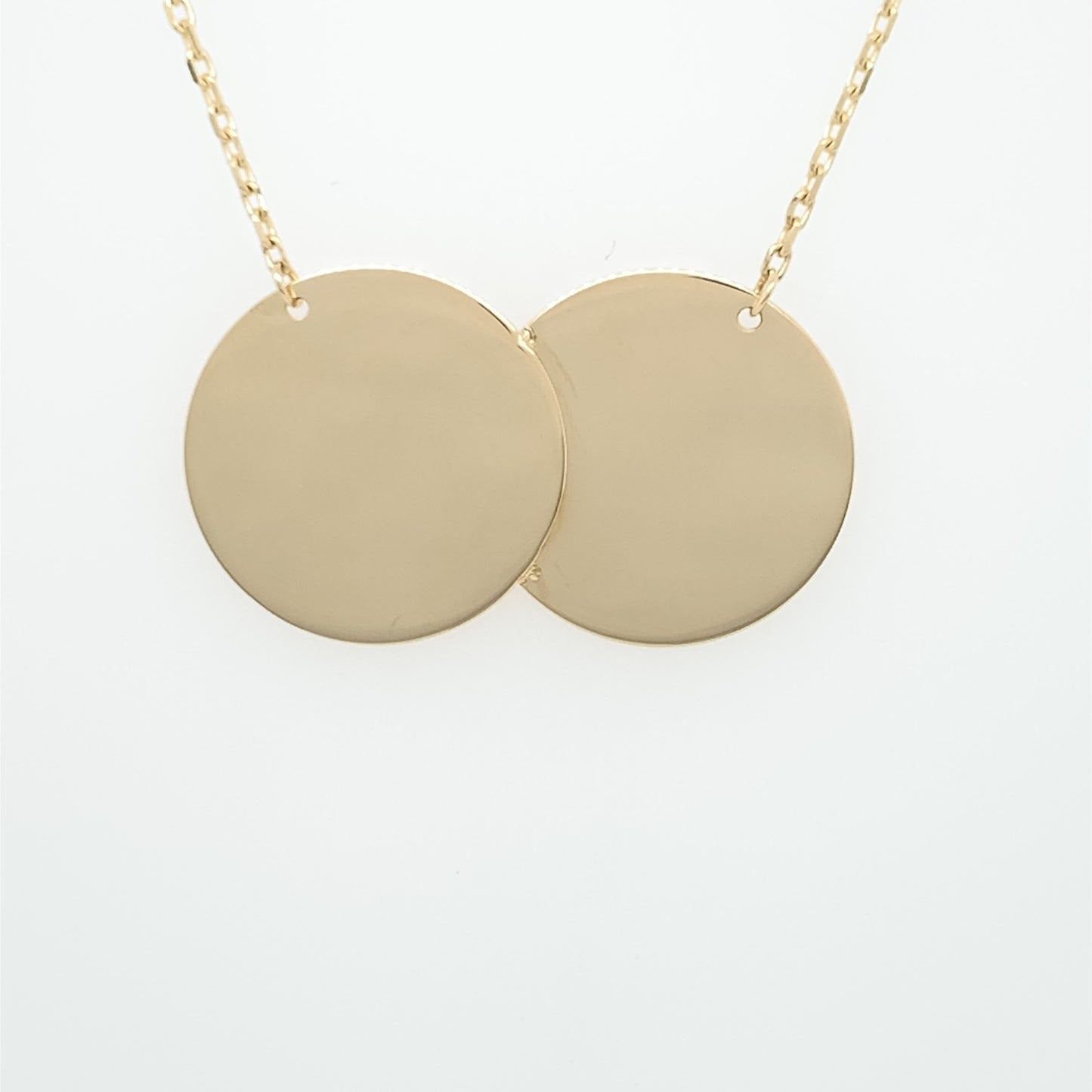 9ct Gold Engravable Double Disc Necklet