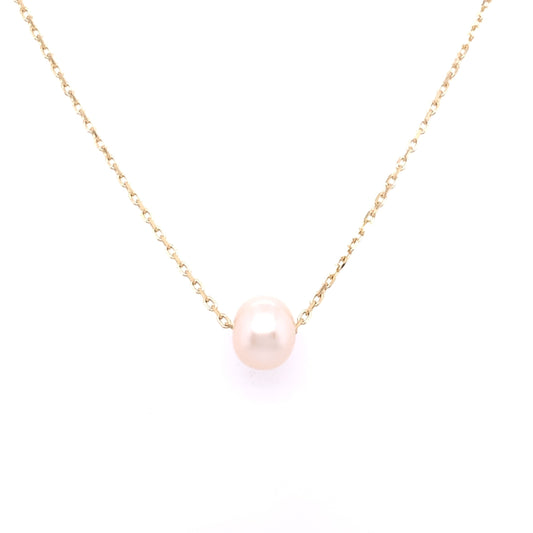 9ct Gold Freshwater Pearl Slider Pendant