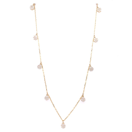 9ct Gold CZ Glitterball Necklace