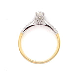 18ct Gold 0.37ct Diamond Solitaire Ring Pavé Shoulders