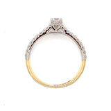 18ct Gold 0.25ct Diamond Solitaire Ring Castel Shoulders