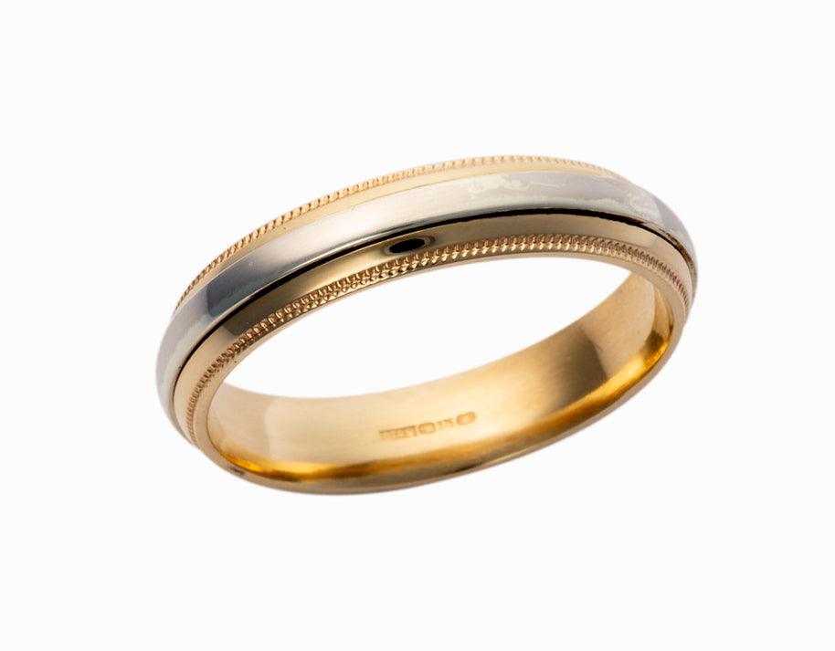 9ct Gold 5mm Wedding Band Pattern 30T