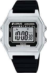 Lorus Digital Quartz Silicone Black Watch R2311NX9