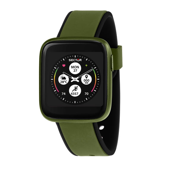 SECTOR SMART S-04 MILITARY GREEN CASE & MILITARY GREEN SILICONE STRAP WATCH R3253158005