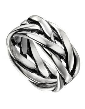 Sterling Silver Heavyweight Plaited Ring R3722