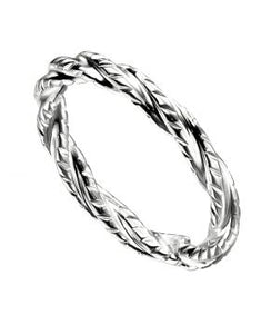 Sterling Silver Twisted Rope Band Ring