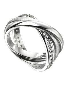 Sterling Silver CZ Russian Wedding Ring