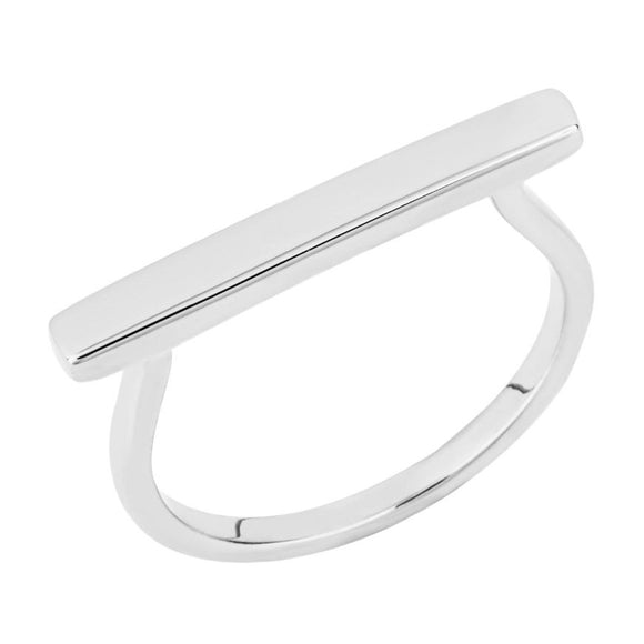 Sterling Silver Elongated Bar Ring