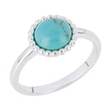 Sterling Silver Synthetic Turquoise Bobble Ring