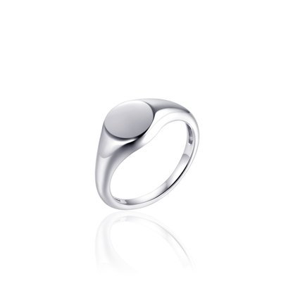 Sterling Silver Round Signet Ring