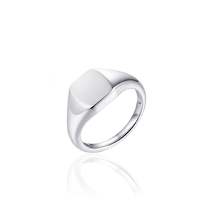 Sterling Silver Cushion Signet Ring