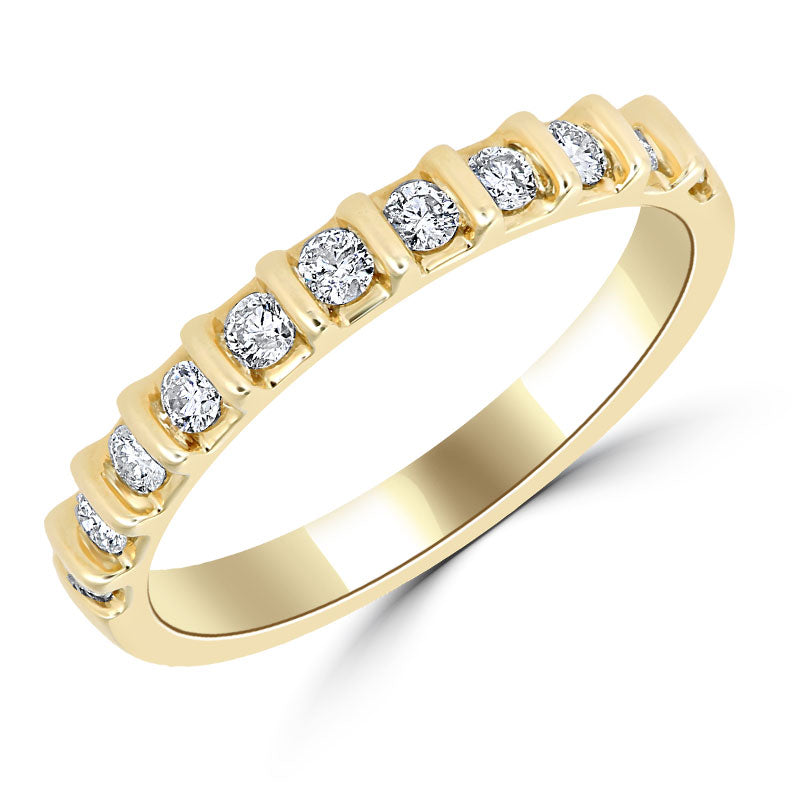 9ct Gold Classic Diamond Bar-set Band 0.25ct X156