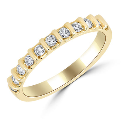 9ct Gold Classic Diamond Bar-set Band 0.25ct X156