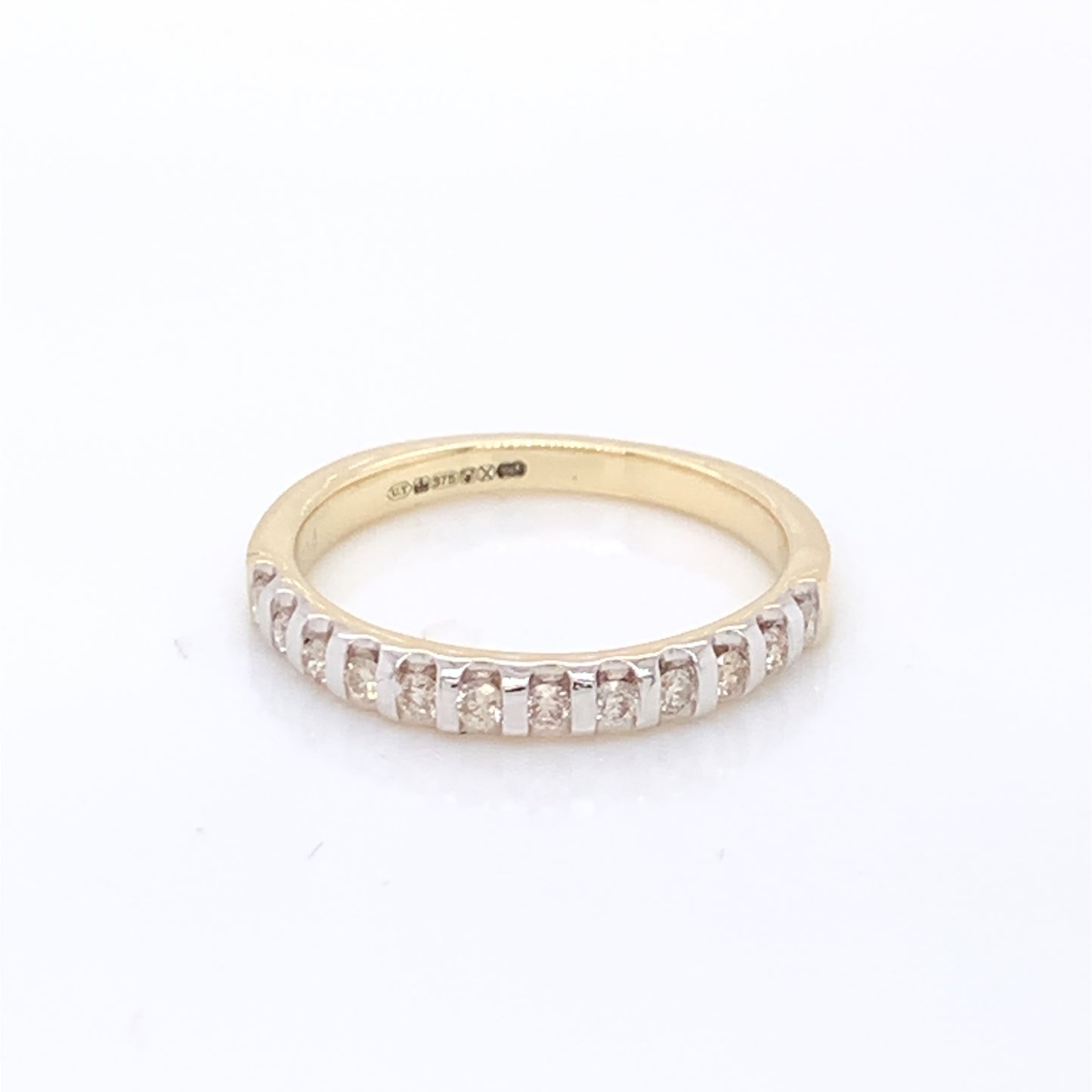 9ct Gold Classic Diamond Bar-set Band 0.25ct X156