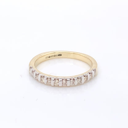 9ct Gold Classic Diamond Bar-set Band 0.25ct X156