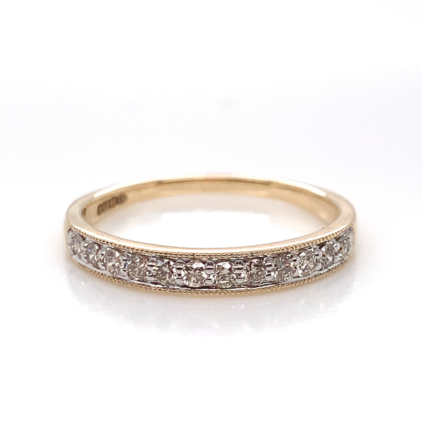 9ct Gold Classic Diamond Vintage Pavé Band 0.25ct