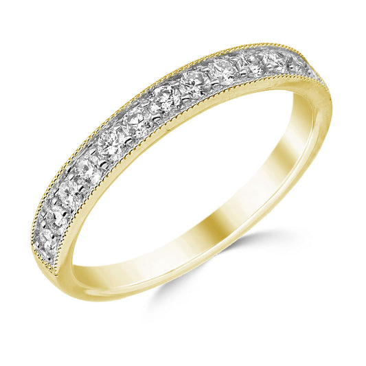 9ct Gold Classic Diamond Pavé Band 0.33ct