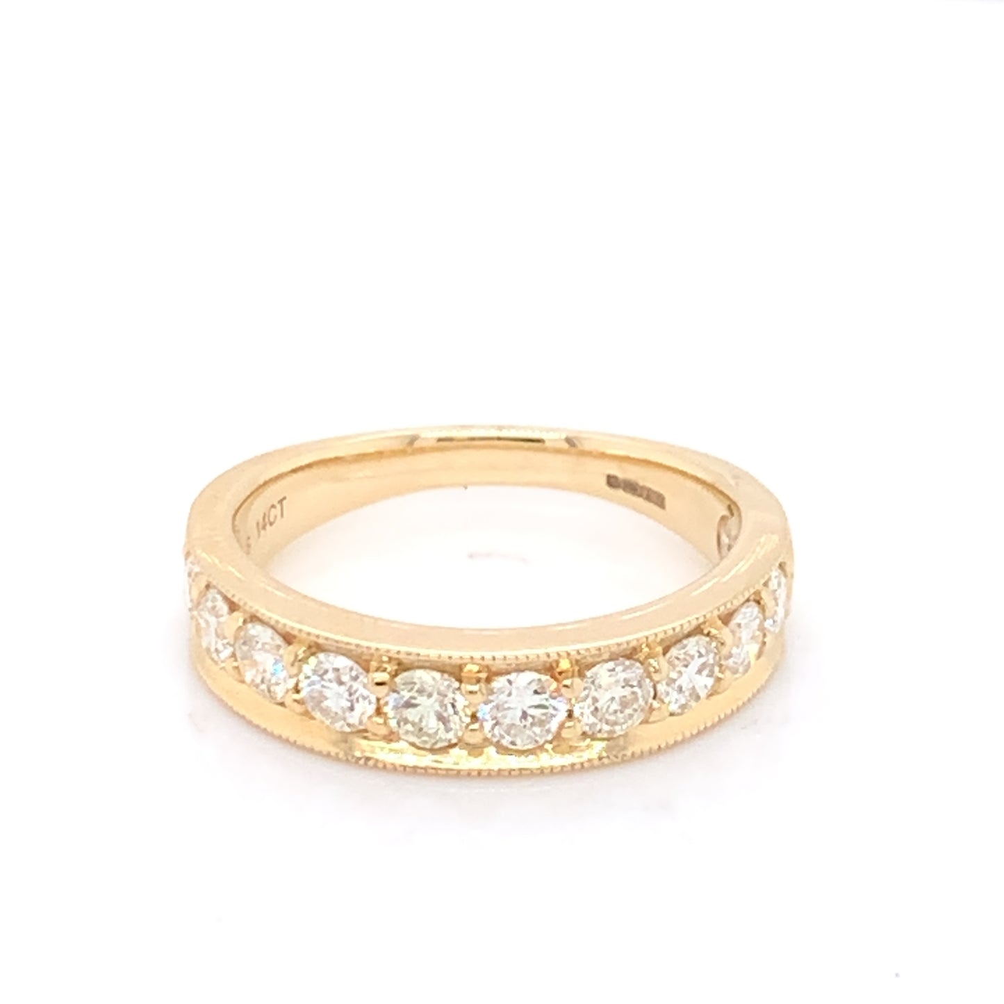 14ct Gold 1.00ct Diamond Grain-Set Band