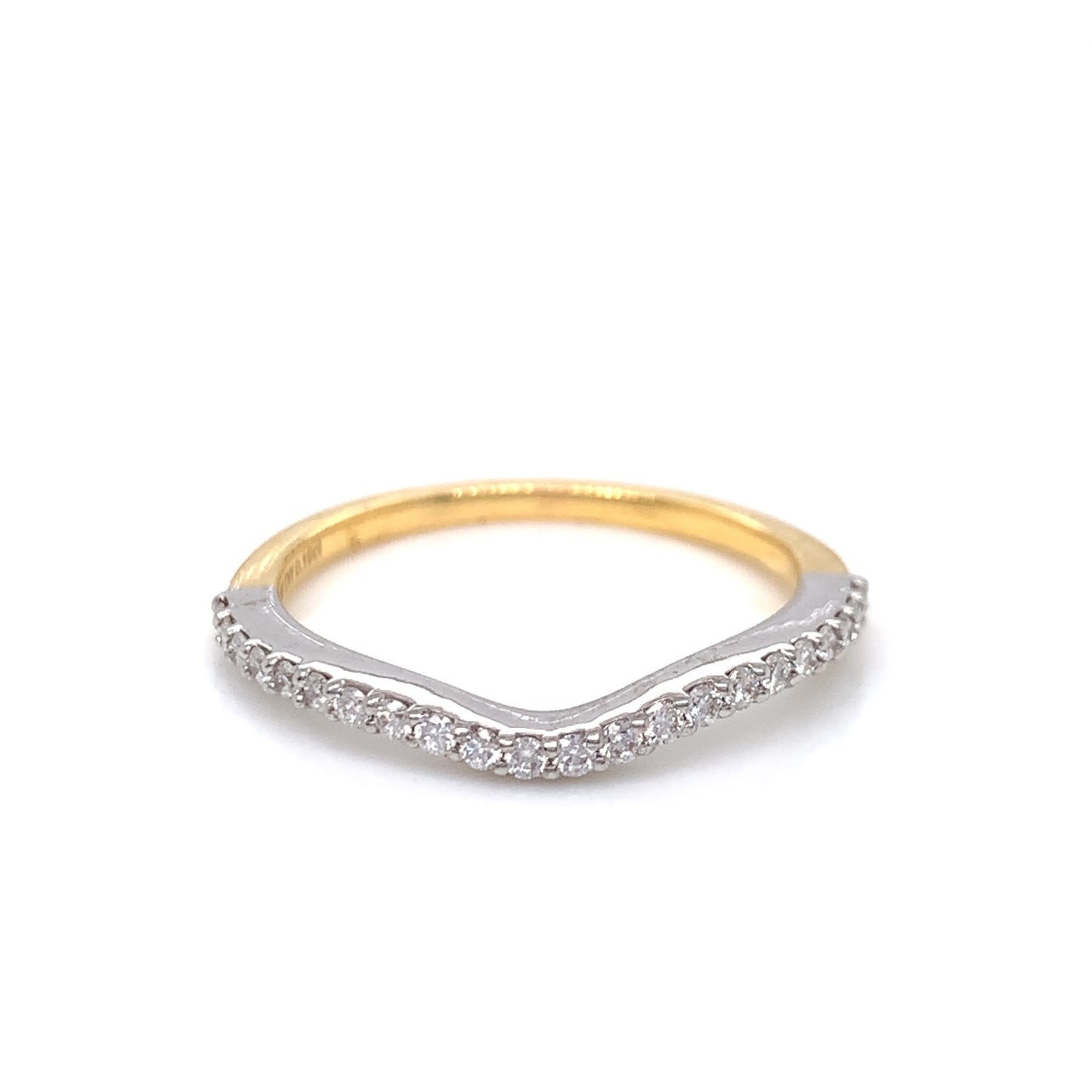 18ct Gold Diamond Micro-set 0.19ct Curved Band X126