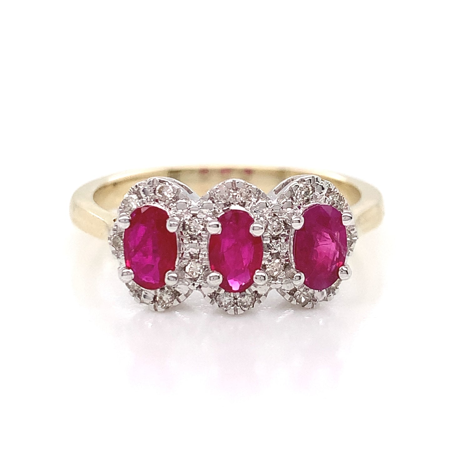 9ct Gold Ruby & Diamond Halo Ring