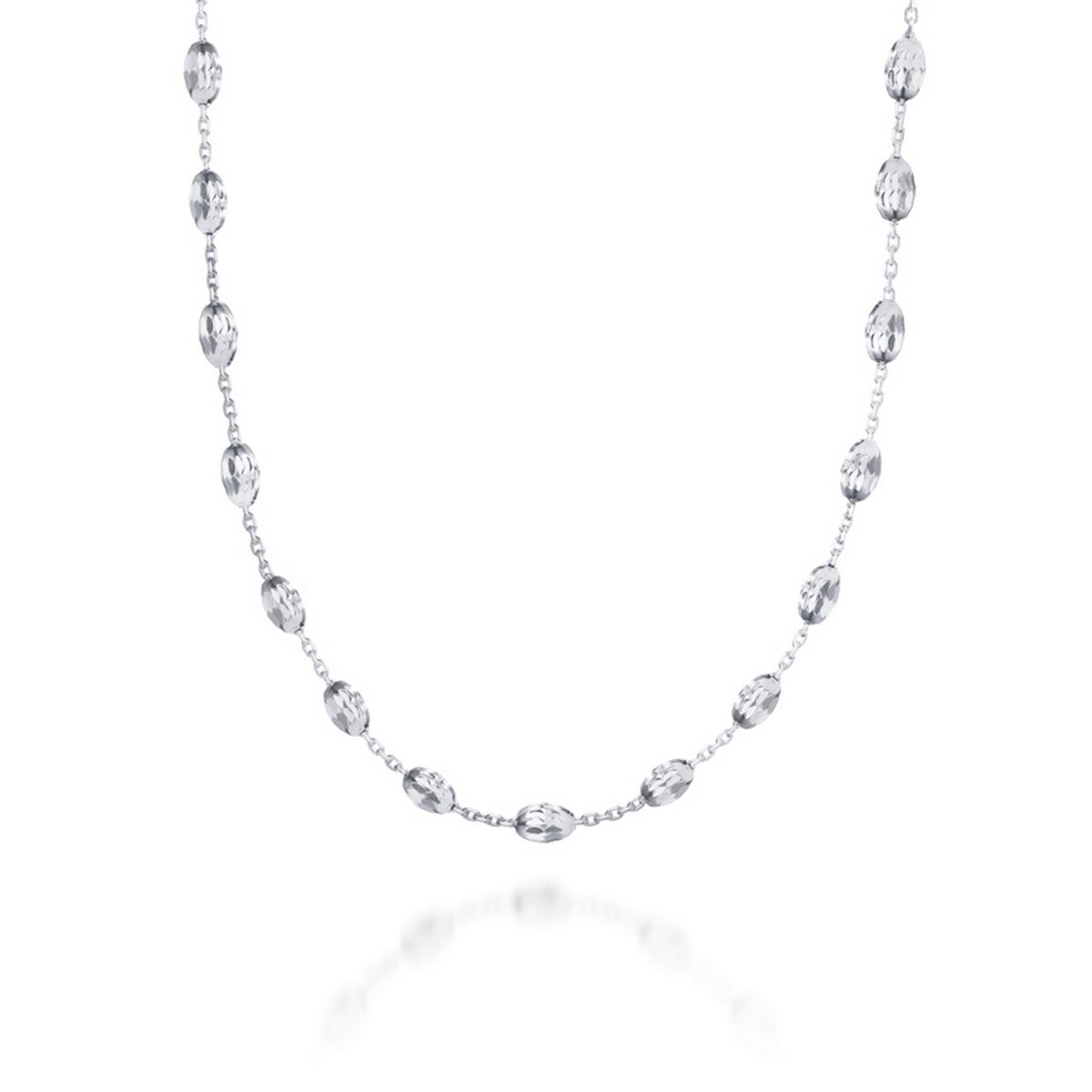 Real Effect Necklace with Silver Beads
