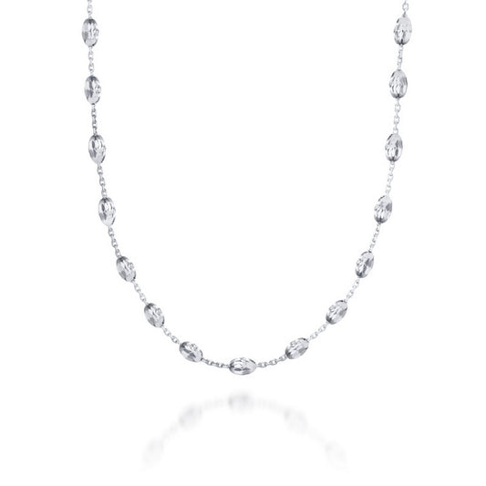 Real Effect Necklace with Silver Beads