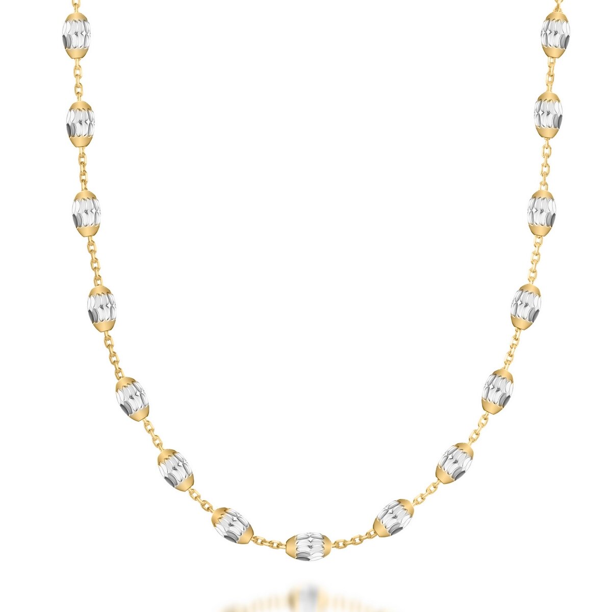 Real Effect Bracelet with Gold and Silver Beads RE7YLW