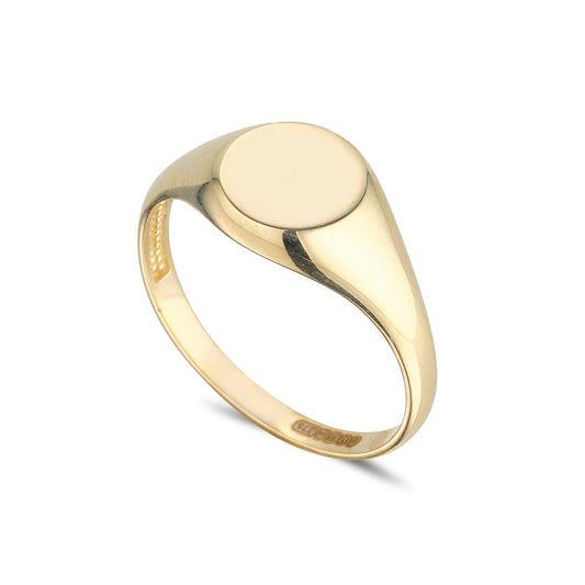 9ct Gold Round Signet Ring GR342