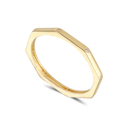 9ct Gold Octagon Stacking Ring GR343