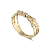 9ct Gold CZ Bubble Crossover Ring