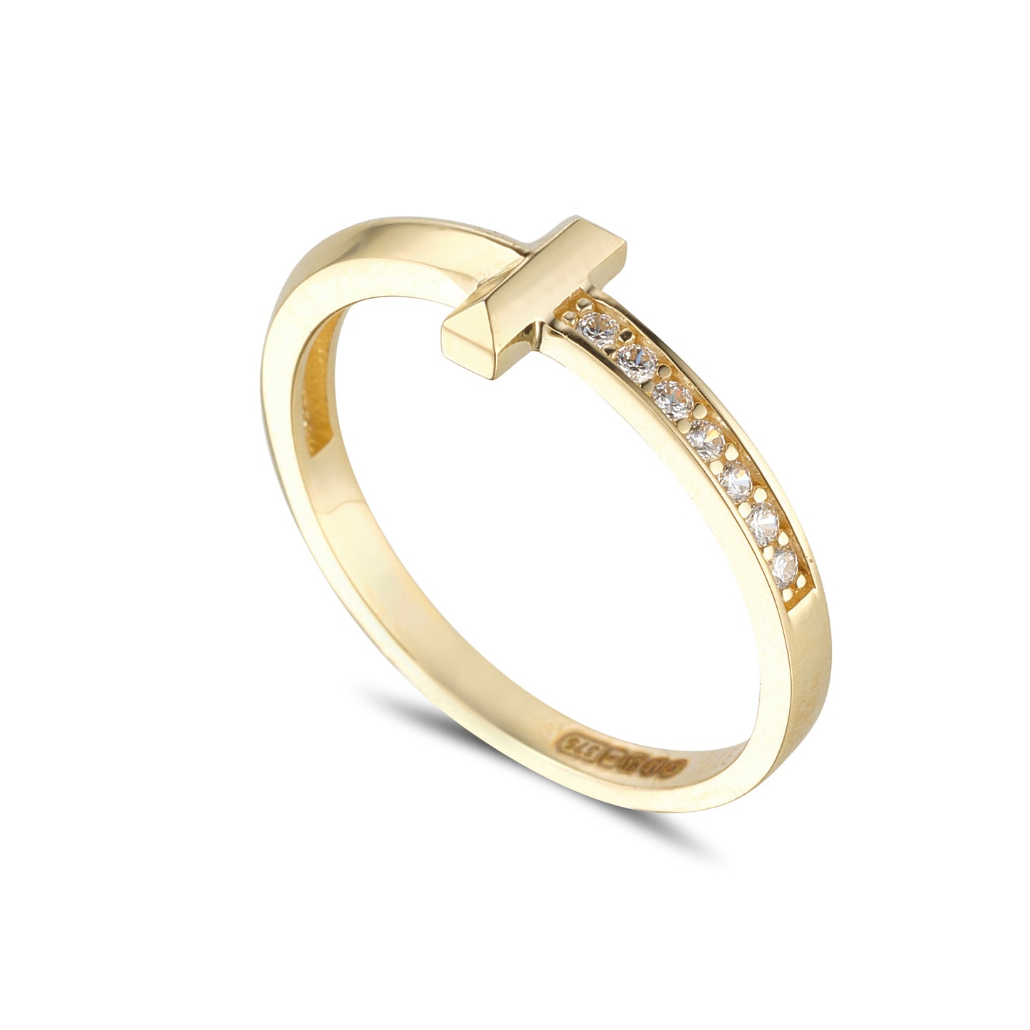 9ct Gold CZ  Stacking Ring GRZ341